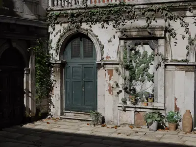 Italian Venetian Gothic Scene Low-poly 3D model