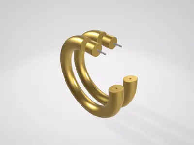 Smooth Statement Hoops Low-poly 3D model