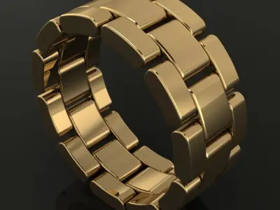 Link Style Band Ring Mix Size 3D print model