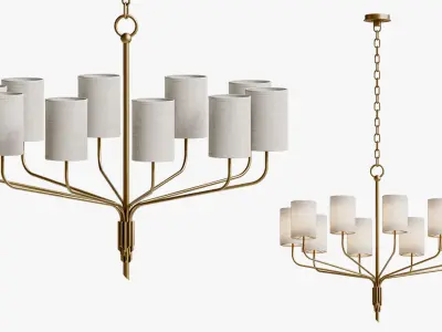 Juniper Textured Gold Leaf Chandelier by Troy Lighting 3D model