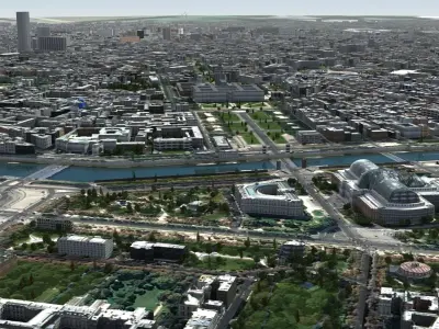 Paris France Low-poly 3D model