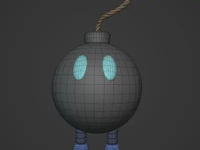 Cartoon Bomb Low-poly 3D model