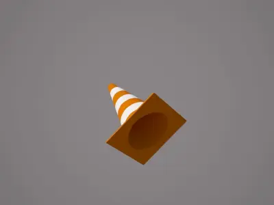 Plastic traffic cone Low-poly 3D model