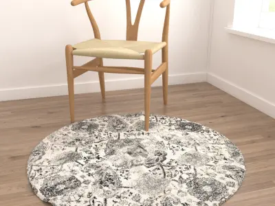 Round Rug Set 142 3D model