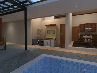 TRADITIONAL HOUSE OF JAVA WITH INTERIOR 3D model