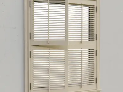 Shutters 5 wooden window with 3D model
