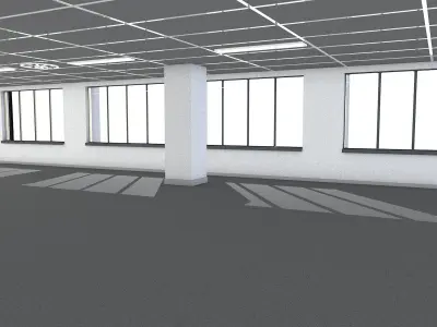 White Room with Windows 3D model