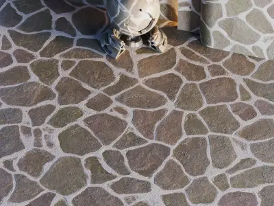 No08 Slate Floor Stone - PBR - 4K - PNG - Seamless Low-poly 3D model