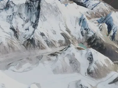  Makalu Mountain Low-poly 3D model