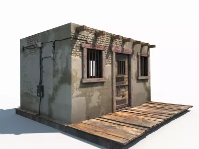 Western Jail Low Poly Low-poly 3D model