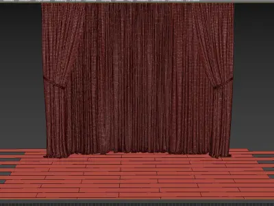 Curtains with tulle set 04  3D model