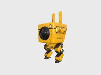 Robot C7 Security - Sentinel Character SciFi Design Low-poly 3D model