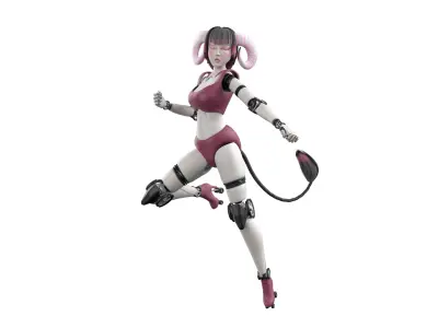 Robotic Character Hellen-Humanoid WITH RIG Low-poly 3D model