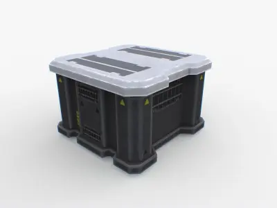 Sci-fi containers pack Unity UE Low-poly 3D model