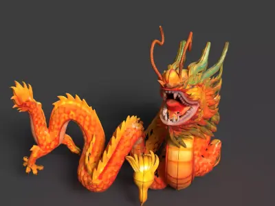 Chinese Dragon Lantern  Low-poly 3D model