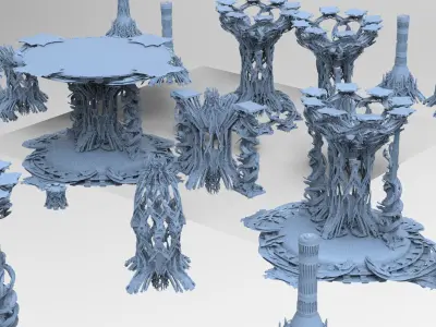 Isle of Avalon Tower collection kitbash 3D model