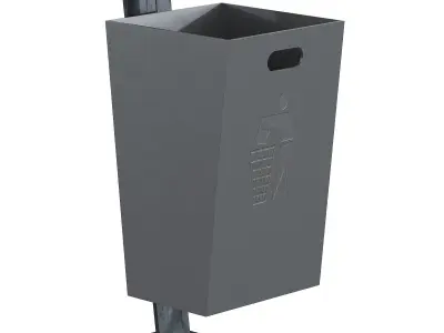 Trash Can Low-poly 3D model