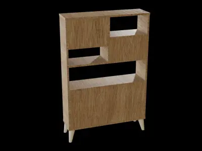 Wooden Cabinet Free low-poly 3D model