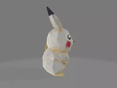 High Poly Pikachu Sculpture 3D print model
