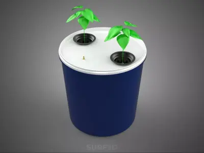 BATO POT DUTCH BUCKET SYSTEM DIY HYDROPONIC GREENHOUSE PLANT CUP 3D model
