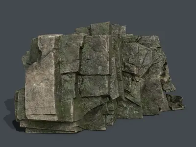 Skull Rock Low-poly 3D model 9