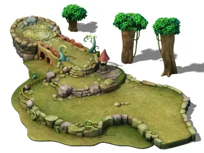 Disney main city - Ground 03 3D model