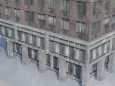 Building tall Low-poly 3D model