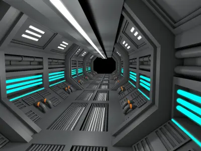 Sci fi Tunnel 3D model 8