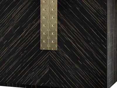 EBONY WOOD 4 DOOR SIDEBOARD Low-poly 3D model