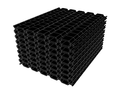 Pile Of Profiled Sheet v1 005 Low-poly 3D model