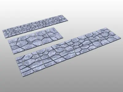Stone ground tiles 3D model
