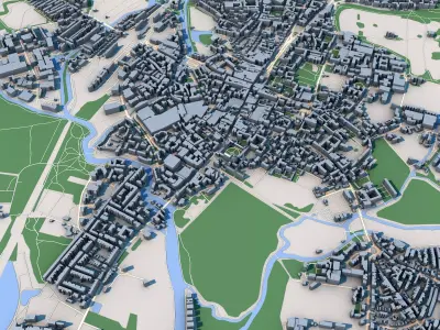 Oxford City United Kingdom 3D model