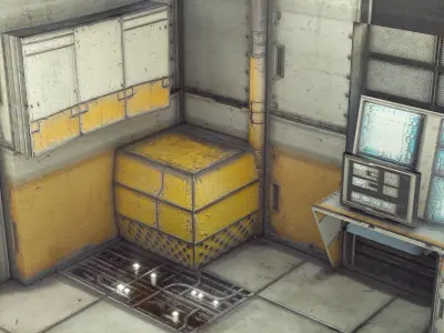 Sci Fi Room Low-poly 3D model 41