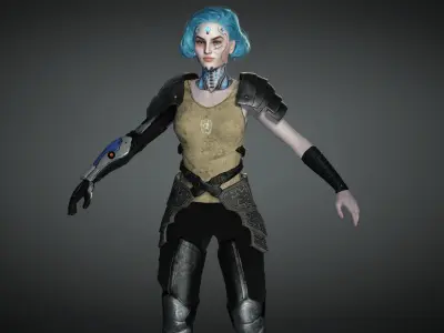 AAA Sci-Fi Female Character 01 Low-poly 3D model