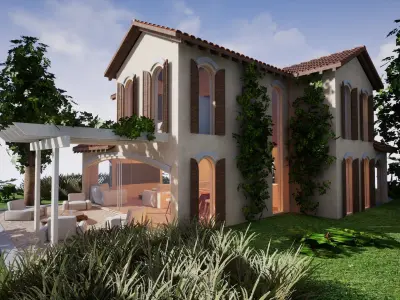 SHC Spanish Modern House 3 Without Furniture Low-poly 3D model