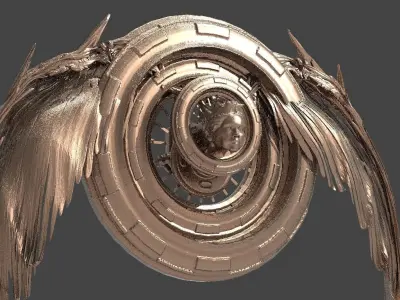 Ancient Alien Star Ring Statue 6  3D model