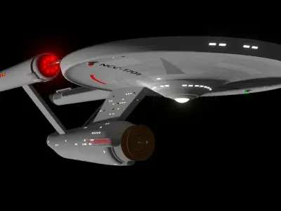 Starship USS Enterprise Low-poly 3D model