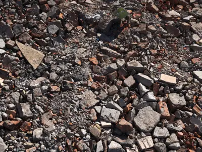 Surface made of construction debris 3D model