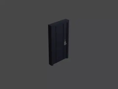 Modern Black Door Low-poly 3D model