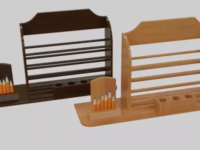 Elegant Wooden Letter Rack 3D Model Free 3D model