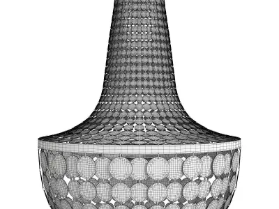 ELEGANT CAPIZ SHELL BASKET CHANDELIER Low-poly 3D model