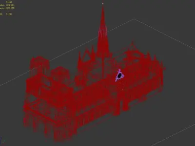 Different dimension - architecture - Notre Dame de Paris 01 3D model