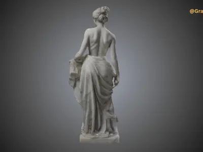 Classical Marble Sculpture of a Woman Statue Low-poly 3D model