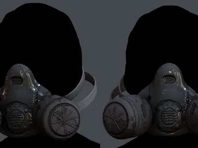 Gas mask helmet 3d model scifi Low-poly Low-poly 3D model Low-poly 3D model