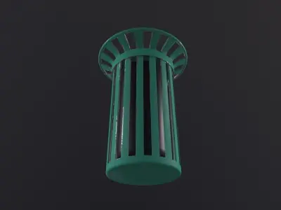 New York Trash Can 3D Model Low-poly 3D model