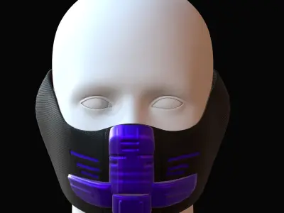 Gas mask helmet 3d model scifi Low-poly  Low-poly 3D model 339
