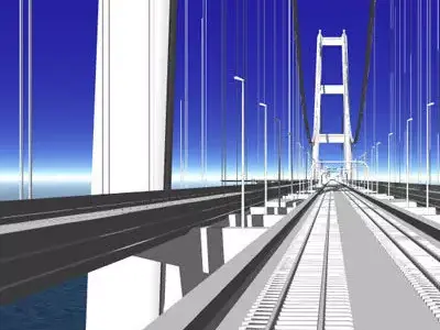 Strait of Messina bridge 3D model