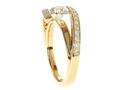 Engagement ring 3D print model 54