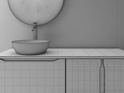 bathroom set 11 Low-poly 3D model