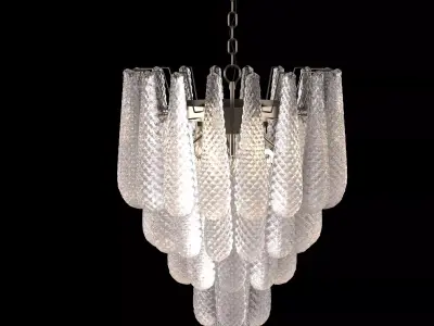 Italian Murano Petals Chandelier 3D model